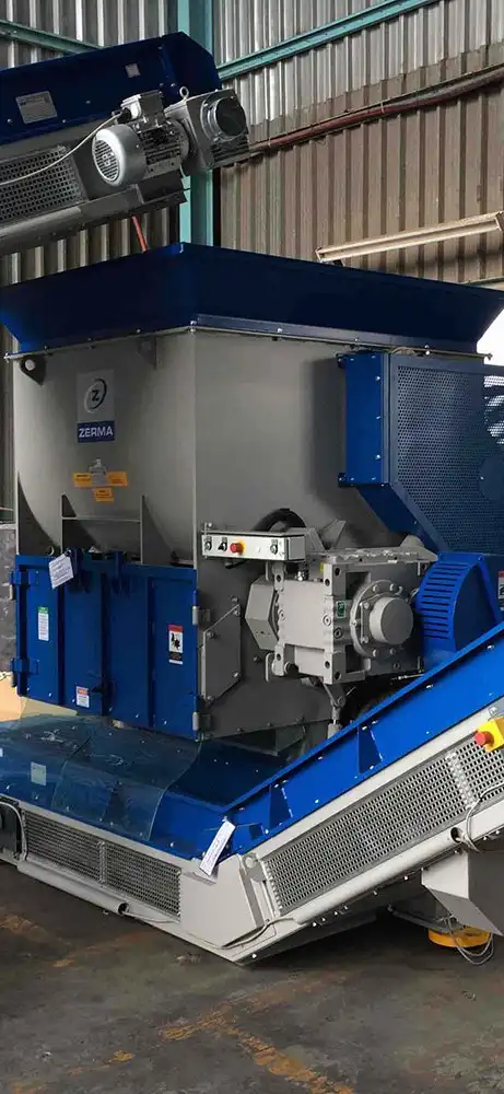 Zerma Shredder working with Fordura blades and spare parts